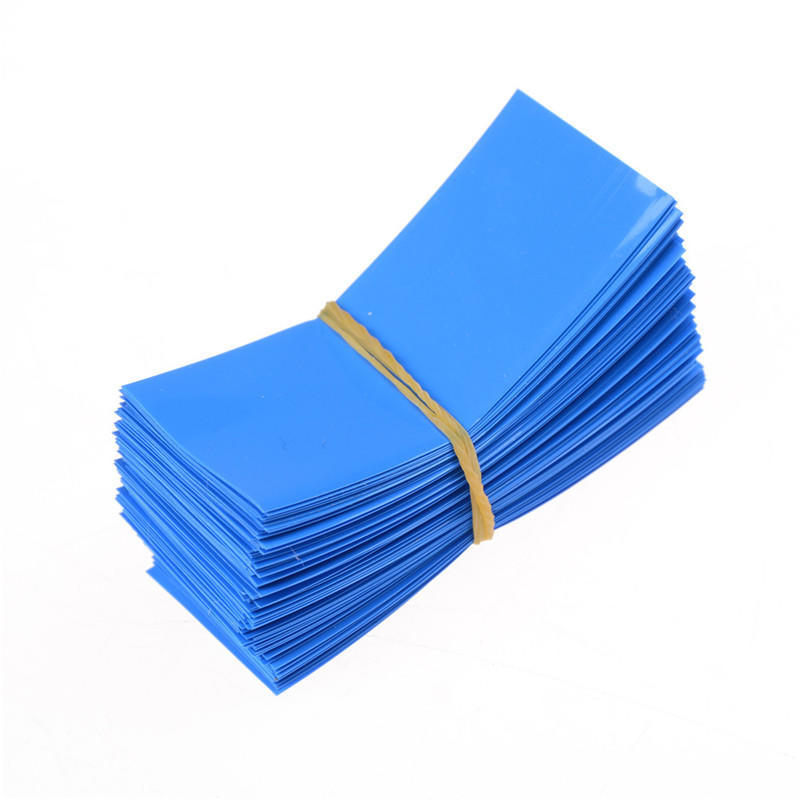 

100Pcs 18650 Battery Wrap Pvc Heat Shrink Tubing Pre-Cut Precut синій