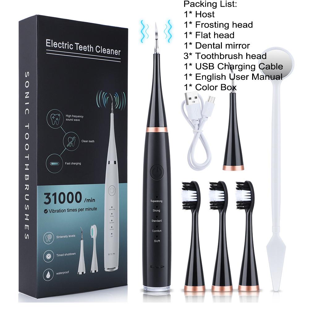 Teeth Whitening Electric Dental Calculus Remover Sonic Remove Tartar Scaler Oral Irrigator Clean Device Toothbrush Rechargeable