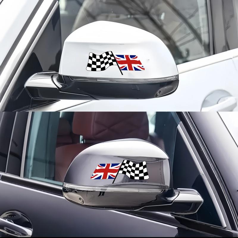 2 pieces of British racing flag logo car stickers, designed with flags as the design concept, suitable for all car decoration accessories