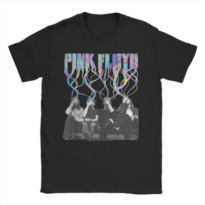 Pink Floyd Psychedelic Fluid Band Photo T-Shirt, Unisex Classic Rock Streetwear Tee, 100% Cotton Casual Short Sleeve Top