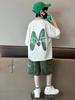 Boys' 2026 Cool Summer Short Sleeve Two-Piece Set with Letter Print