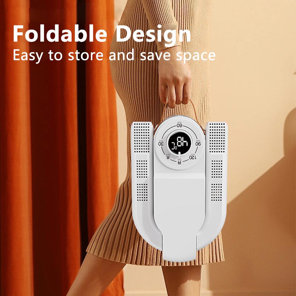 Foldable Smart Shoe Dryer with Adjustable Timer Fast Dry Shoe Warmer Heating Device for Boots Sneaker Travel Portable