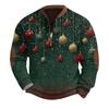 Mens Christmas Sweater Zip Up Sweatshirts Vintage Knit Graphic Sweatshirt Xmas Stand Collar Pullover