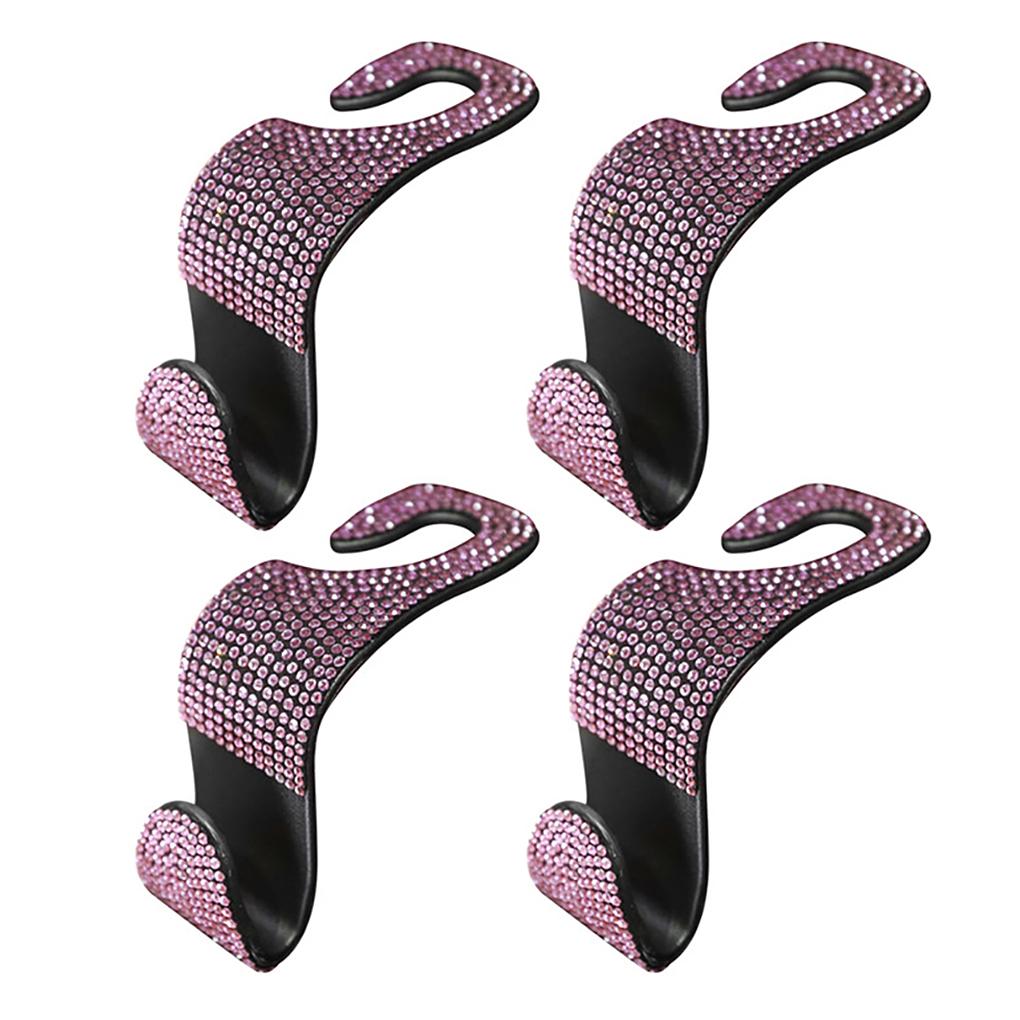 

4 Pieces Plastic Automobile Headrest Hook Detachable 2 in 1 360 Degree Cellphone Toy Wallet Hanging Holder Hanger