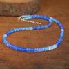 Natural Blue Opal Gemstone Dainty Beaded Necklace, Ethiopian Opal Handmade Necklace, Birthstone Necklace, Minimalist Necklace, Gift for Her