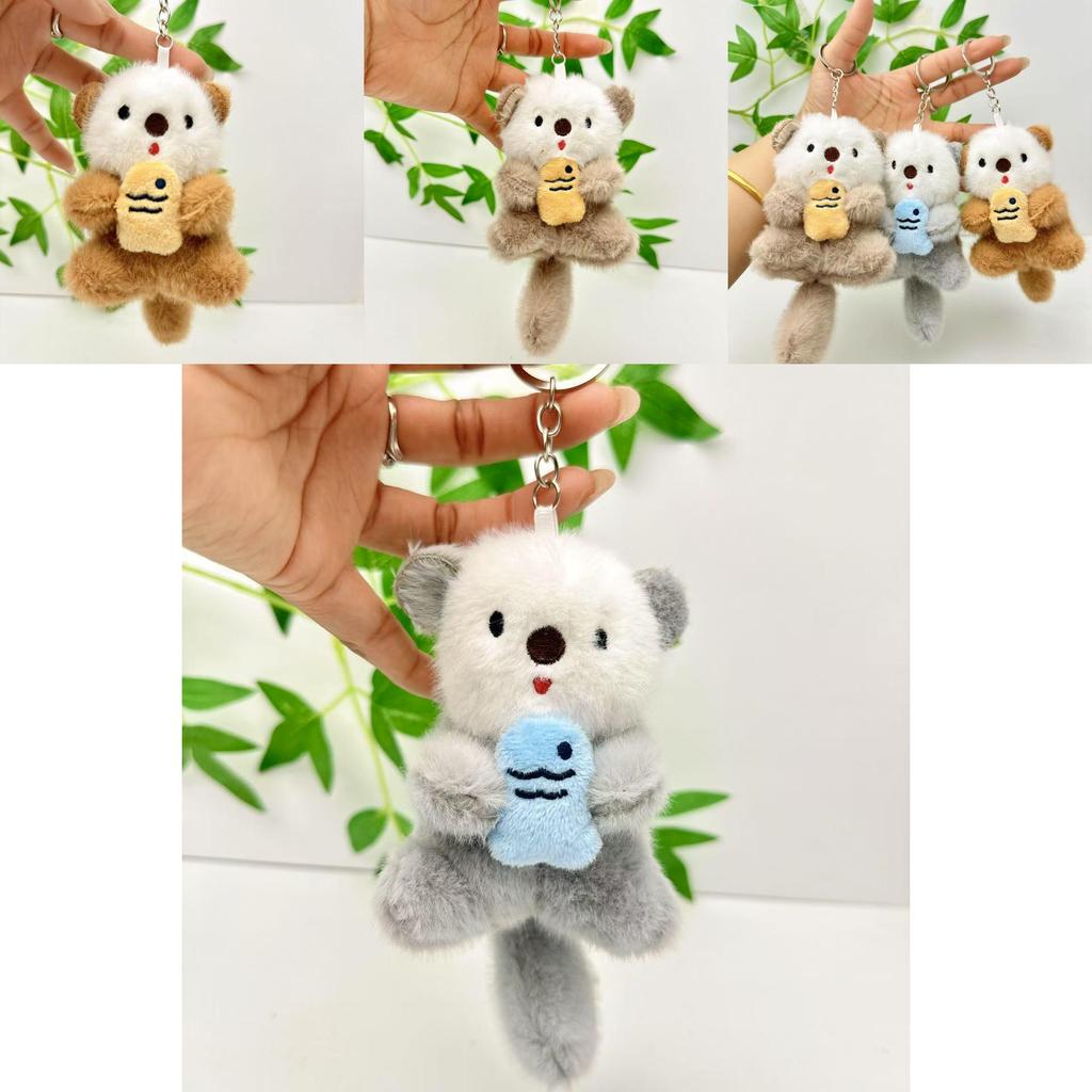 Otter Plush Keychain Soft Short Plush Toy For Bag Decoration And Keys