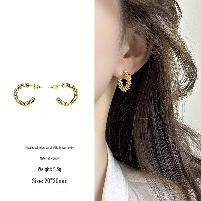 Irregular C-Shaped S925 Sterling Silver Ear Cuff - No Piercings Needed, Cool Ins Style. S925 Silver Needle