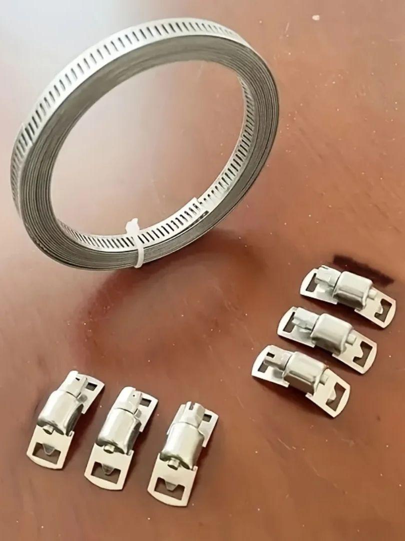 

Набор хомутов для шлангов из нержавеющей стали 304, лента, ассортимент, DIY, большой, регулируемый, червячный, металлический, для шлангов, 9,8-34,4 фута
