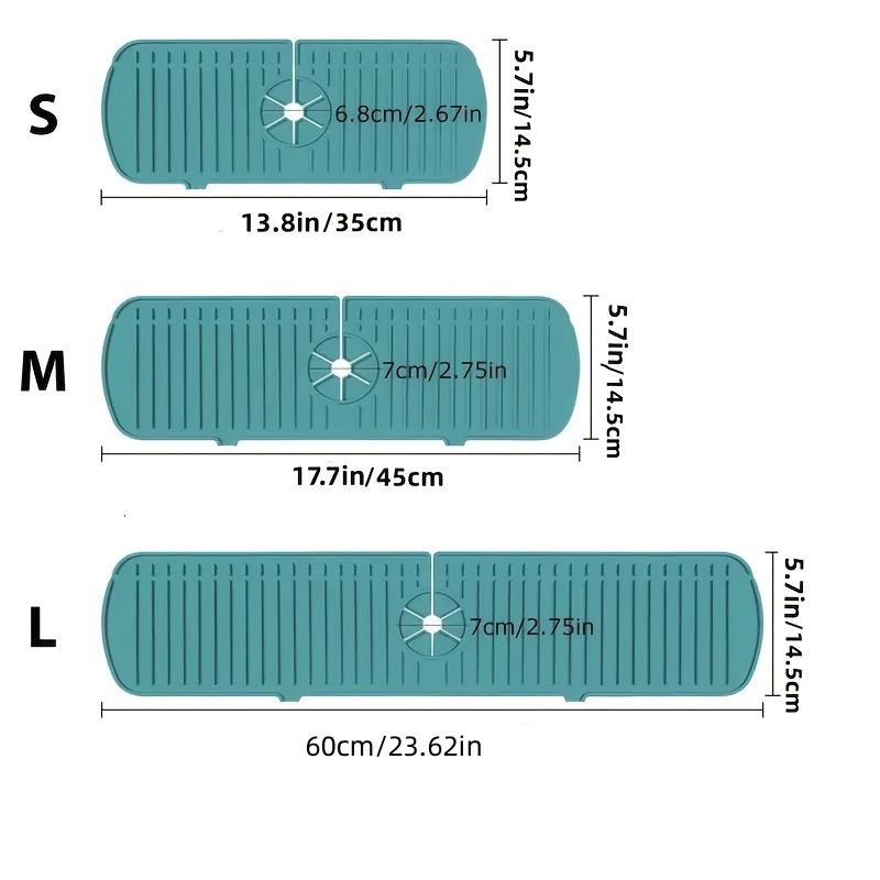 3-Piece Set of Kitchen Sink Drain Board Silicone Non-Slip Mat Drainage Mat Faucet Storage Mat