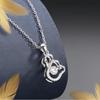 Sterling Silver Swan Pendant Necklace with Beating Heart - Japanese & Korean Style for Women