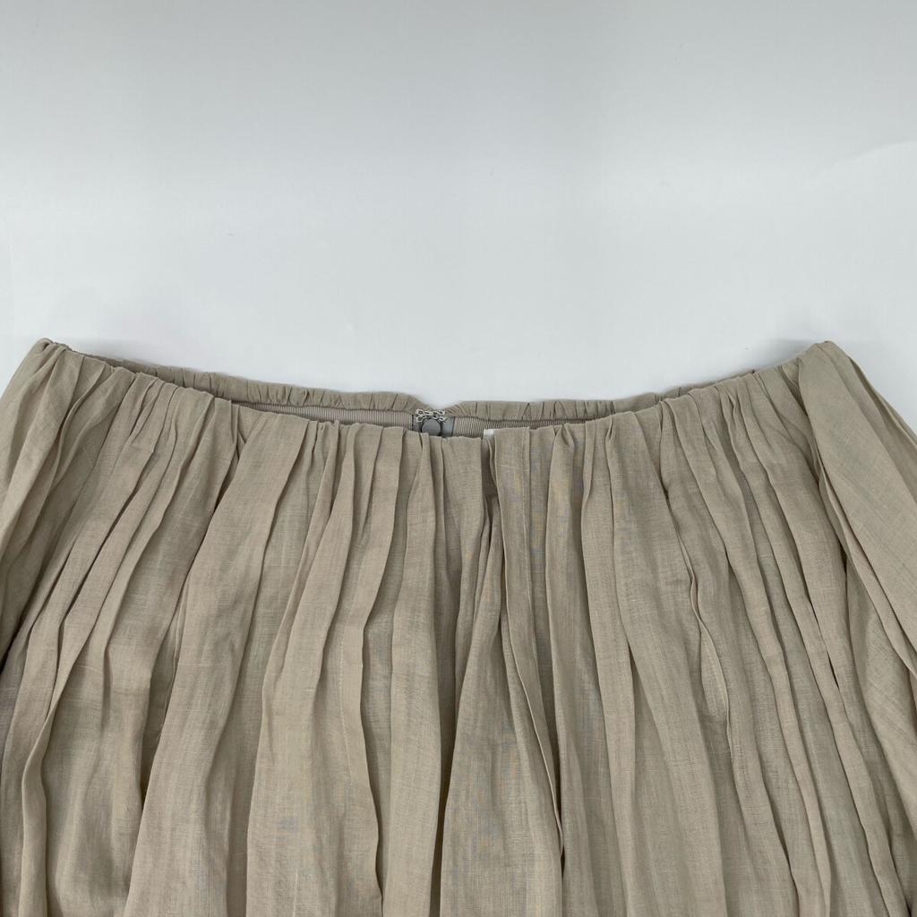 Ebure Beige Linen Flared Skirt Skirt 38 beigeUsed