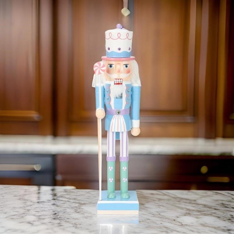 Elegant Wood Nutcrackers Ornament Stylish 50CM Nutcrackers Figure Decoration from Candy Series for Desk or Mantels