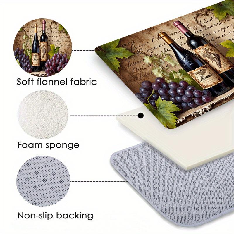 Modern Wine Pattern Kitchen Rug - Soft Comfort Area Mat - Home Decor Runner for Bedroom Living Room Laundry Bathroom Door Mat