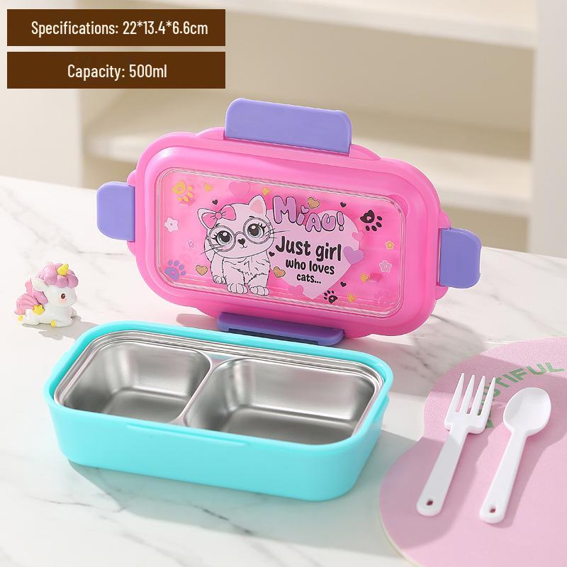 Bento Box per Pranzo con Frutta in Acciaio Inossidabile per Bambini - Anti-scottatura, Design Approfondito, Piatto per Alimenti per Studenti