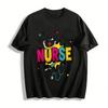 Nurse Themed Graphic Tee Fun Medical Element Casual Top Pure Cotton T-shirt