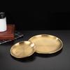 Golden Round Stainless Steel Barbecue & Dinner Plate Tray