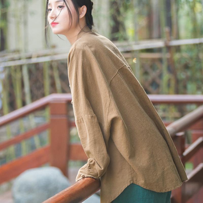 Women Chinese Traditional Tang Suit Linen Zen Tea Hanfu Women Tai Chi Kung Fu Tops Vintage Cotton Womens Clothing