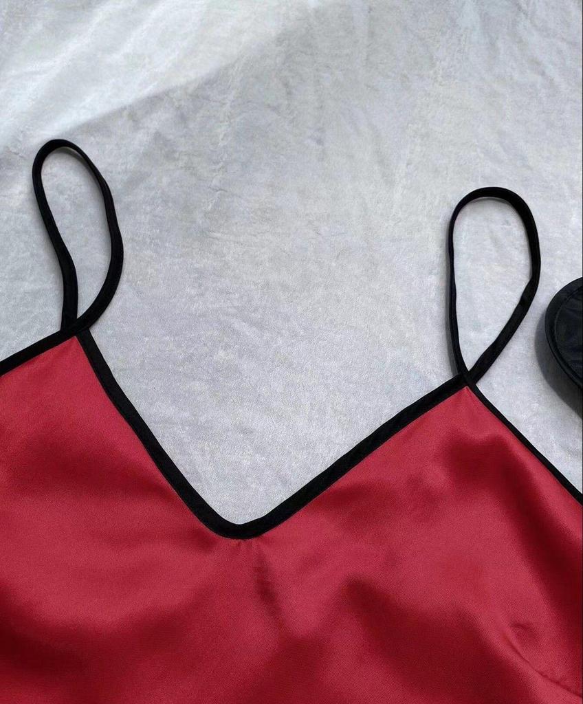 Women's Imitation Silk Two-Piece Pajama Set - Sexy Camisole & Shorts for Summer