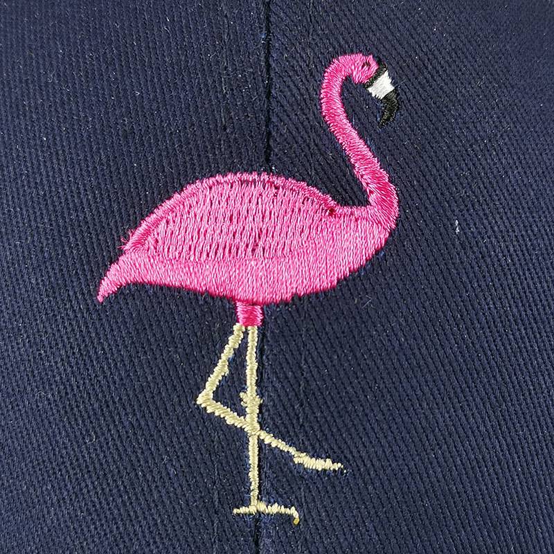 Flamingo Embroidery Solid Color Adjustable Men Baseball Cap Sun Protection Outdoor Women Summer Snapback Dad Hat