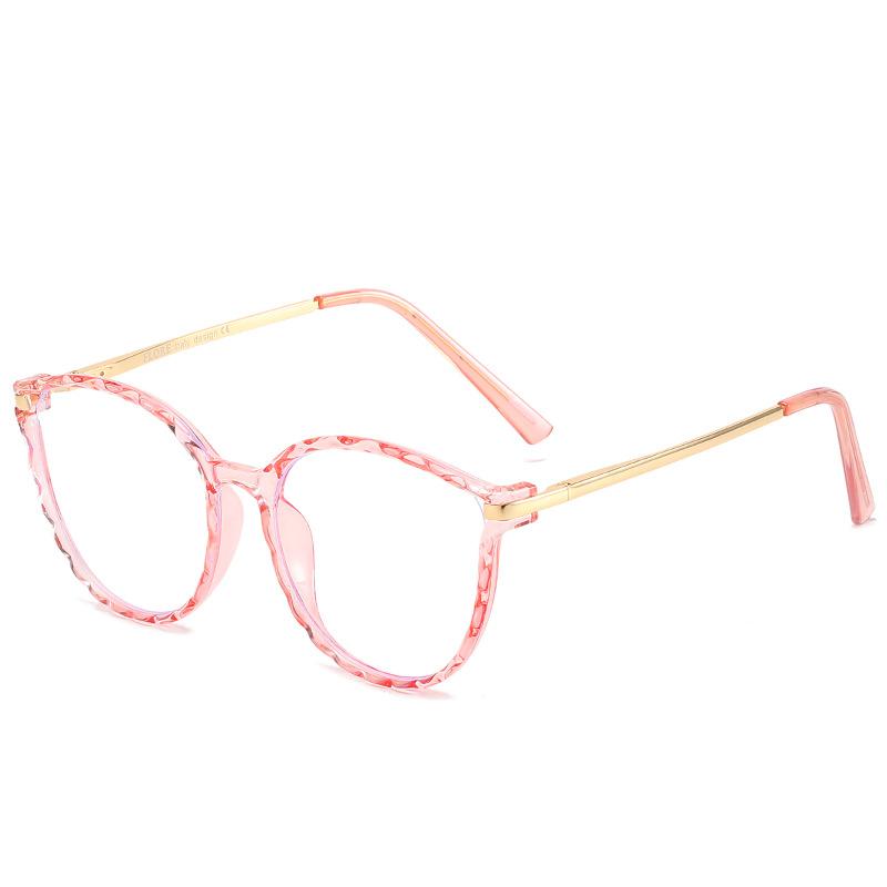 Tr90 Anti-Blue Glasses Retro Round Frame Trendy Metal Legs Men And Women Can Match Myopia Glasses