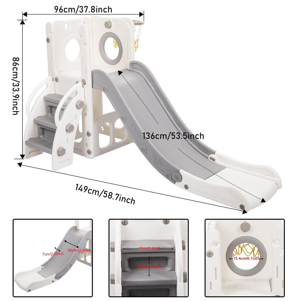 Folding Children's Slide for Indoor and Outdoor Use, Easy Assembly, Compact, Stylish, and Easy Storage, Perfect Birthday or Christmas Gift, 70kg