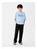 DK Kids' Retro Contrast Wide-Leg Pants – Autumn Casual Sportswear for Girls & Boys