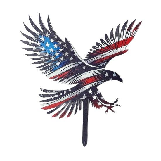 4th of July Stake Garden Stripes Eagle Stars And Yard Art Stake