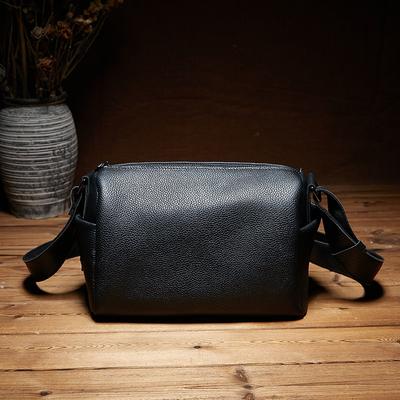 Jugendkissen Echtes Leder Umhängetasche Herren Oberleder Rindsleder Einzelne Schultertasche Fahrradrucksack