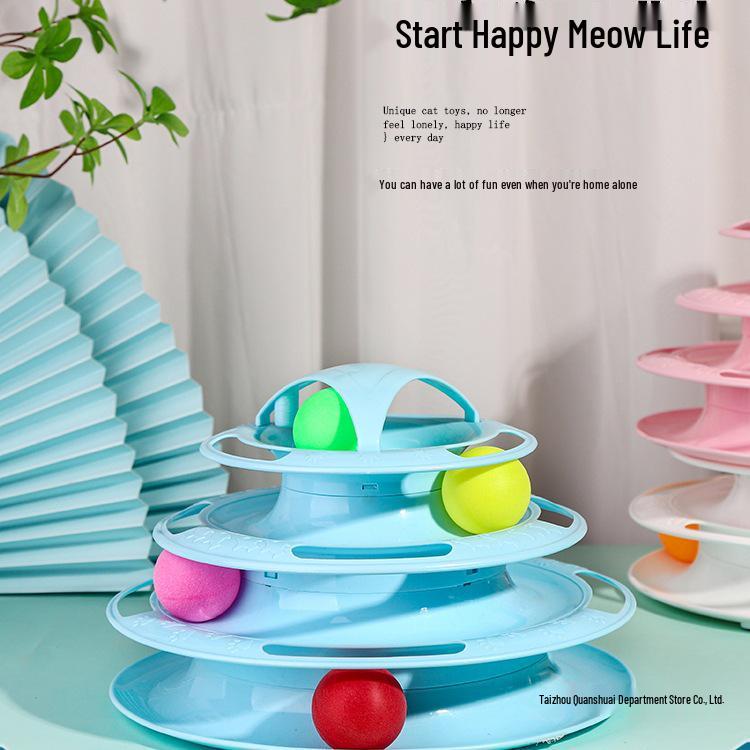 Cat Boredom Relief Kit: Interactive Wand, Teaser Wand, Turntable Toy, Self-Play Mouse Toy.