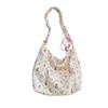 7 Simple Underarm Bag Women's New Large-capacity Cartoon Embossed Fashion Drawstring Shoulder Canvas Bag