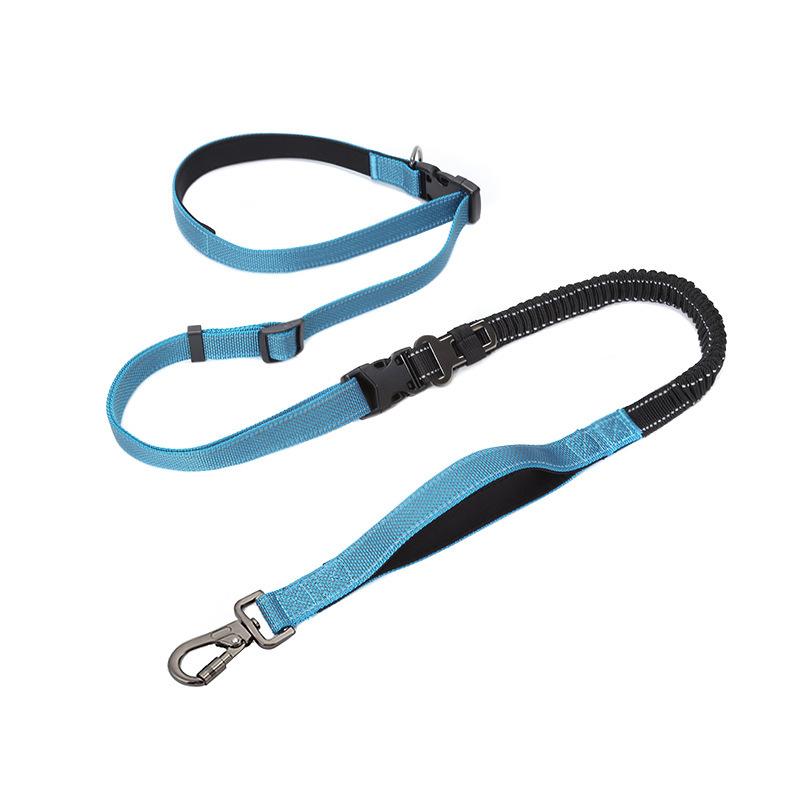Haustierprodukte Reflektierende Nachtlauf-Hundeleine Multifunktionale Hüftleine Crossbody-Gehhundeleine Autosicherungsseil