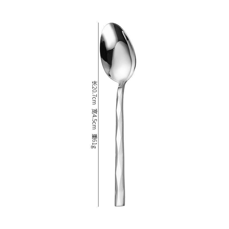 410 Stainless Steel Diamond Handle 5-Piece Tableware Set: Knife, Fork, Spoon for Steak/Western Food in Gift Box