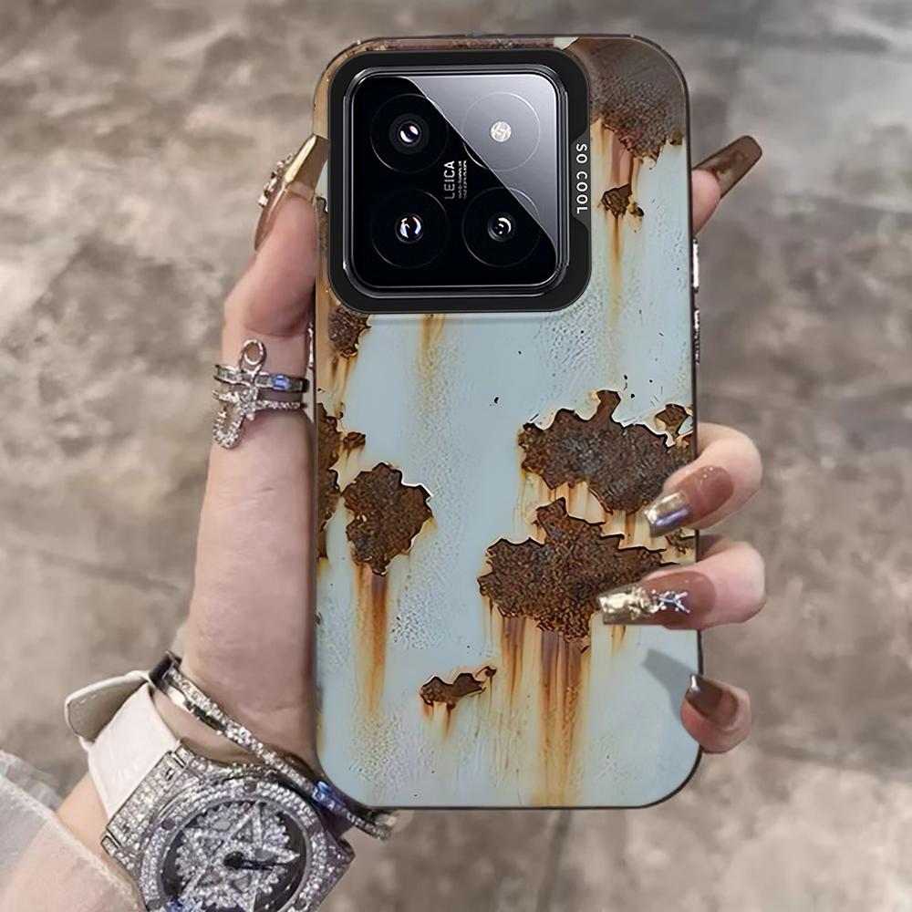 Rust Effect Distressed Cool Phone Case For Xiaomi 17 Pro Max 15 T Pro 14 T Pro 13 Pro 12 Pro Mi 11 Lite 5G IMD Shockproof Cover
