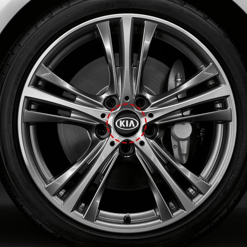 2026 Hot Car Sticker 4pcs 60mm Car Styling Wheel Center Hub Caps Stickers Badge Emblem For KIA Sportage Rio 3 Soul Optima Ceed P
