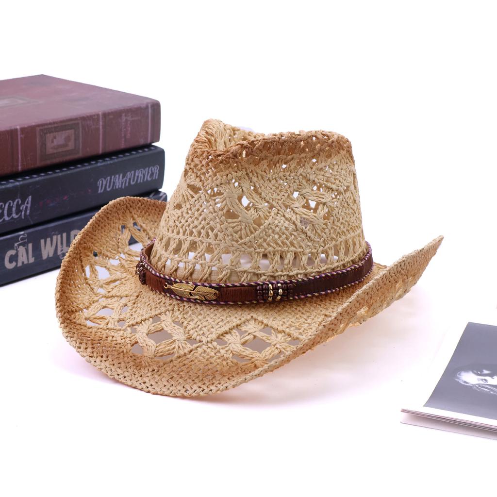 European and American New Western Denim Straw Hat Maran Hand-woven Western Denim Hat