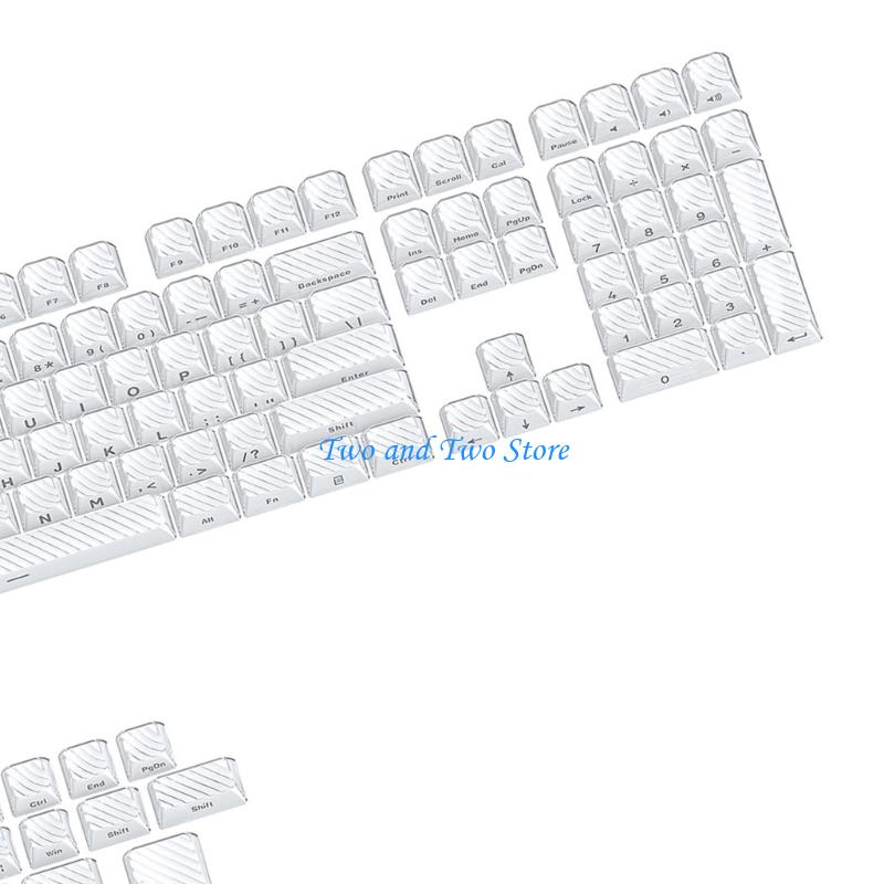 HX6F Slip Proof Keycap OEM Profile Double Shot Molded Jelly Translucent Side Print Keycaps 113 Set