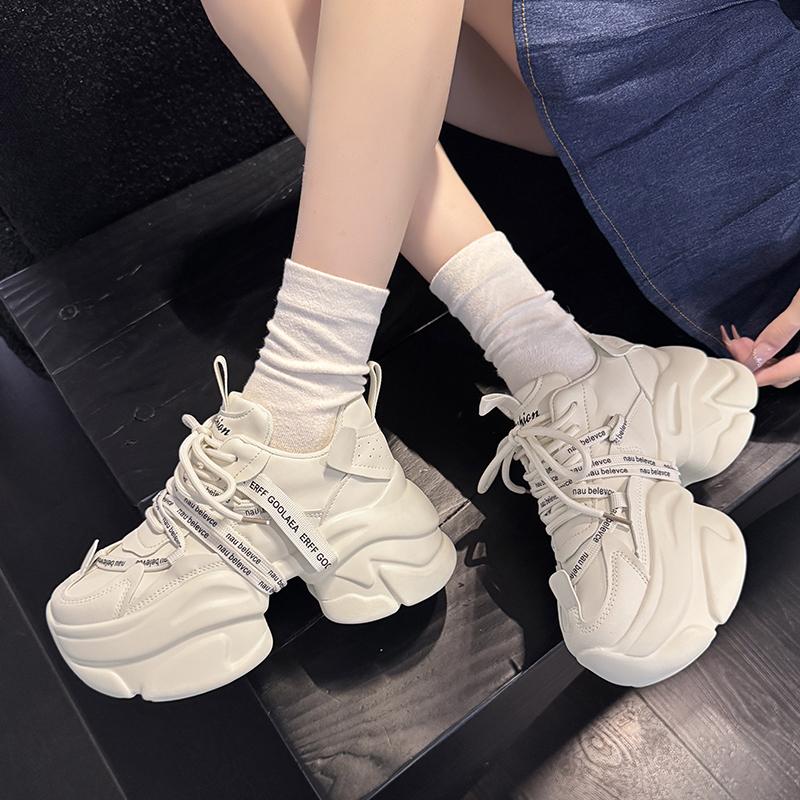 Fashion Women Chunky  Sneakers High Platform Sports Shoes New 2025 Autumn Thick Bottom Women's Wedge Casual Shoes