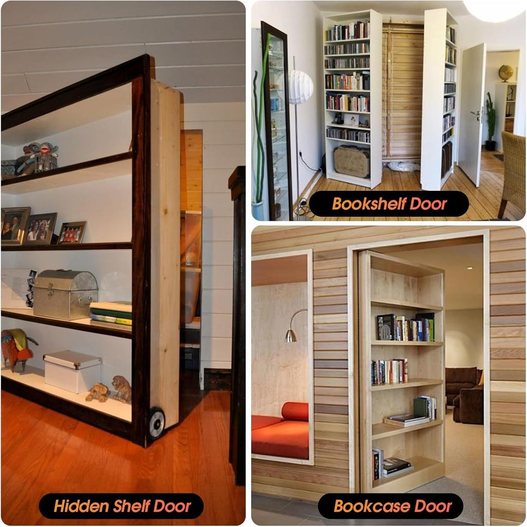 Pivot Hinge, Heavy Duty Hidden Door Hinge for Wood Secret Door, Pivot Door Hardware for Hidden Door Bookcase, 360 Degree Rotation Stainless Steel