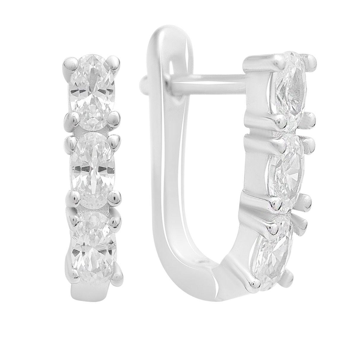 

Silver earrings with cubic zirkonia (2207443) білий