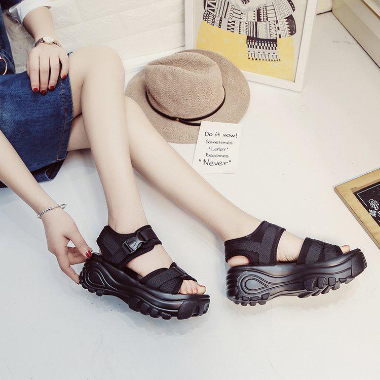 2020 Summer Women's Velcro Platform Wedge Sandals with Thick Soles