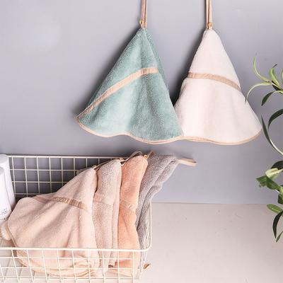 Small Fresh Household Hand Towels Can Be Hanging Coral Velvet Solid Color Soft Round Hand Towel