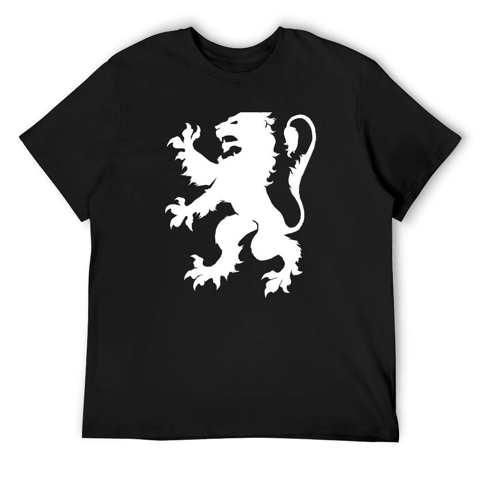 

White Lion Rampant T-Shirt vintage t shirts oversized graphic tee summer clothes Men s cotton t-shirt 4XL