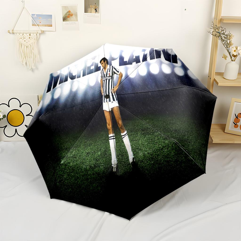 Football Player Action Automatic Umbrella with 8-Rib Compact Design All-Season Travel Elegant Umbrella Best for Christmas