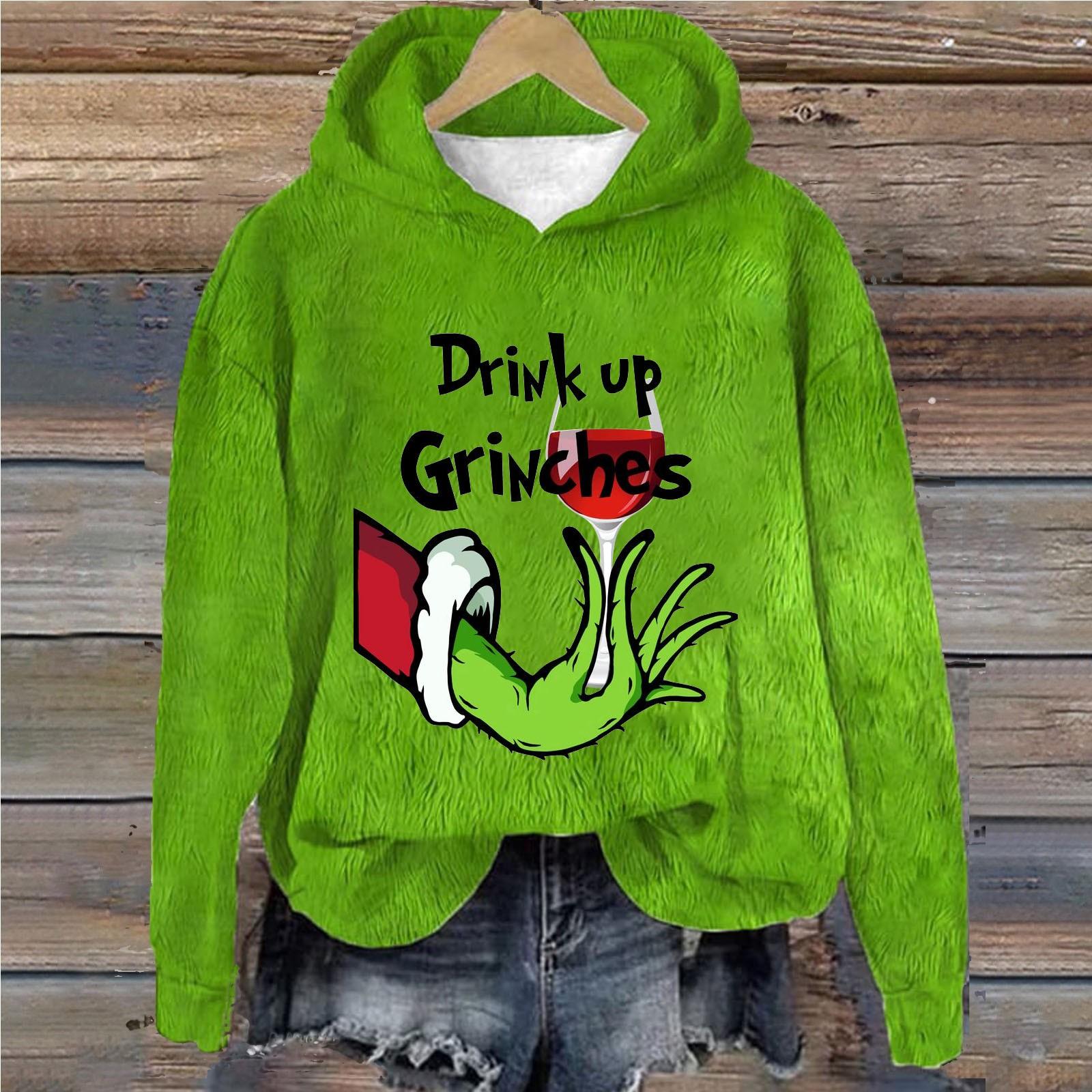 

Женская толстовка, спортивная, рождественская, фланелевый пуловер, толстовка с длинным рукавом, повседневная толстовка S