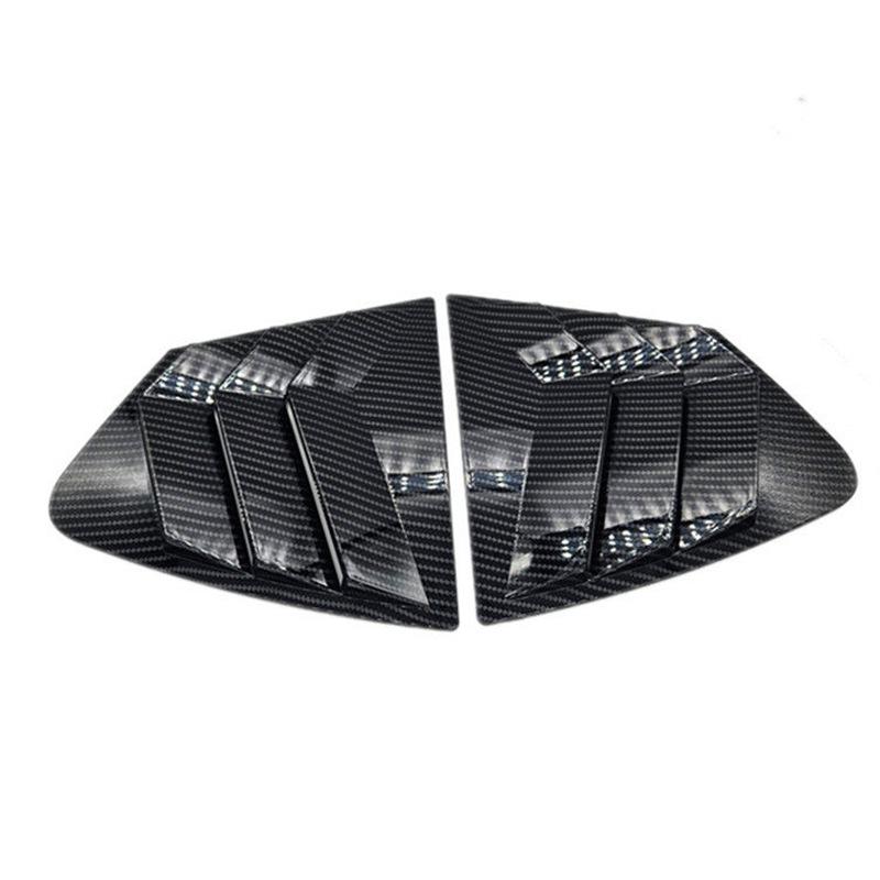 Carbon Fiber Rear Quarter Window Louvers for Honda Fit 09-14, Mustang Style Exterior Trim