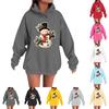 Women's Fashion Casual Long Sleeve Loose Christmas Print Hooded Sweatshirt