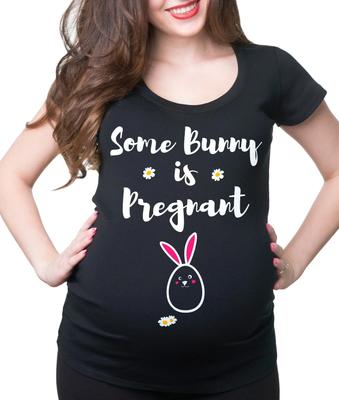 Ostern Schwangerschafts-T-Shirt Hase Schwangerschafts-T-Shirt Mutterschaft Echtes Schwangerschafts-T-Shirt