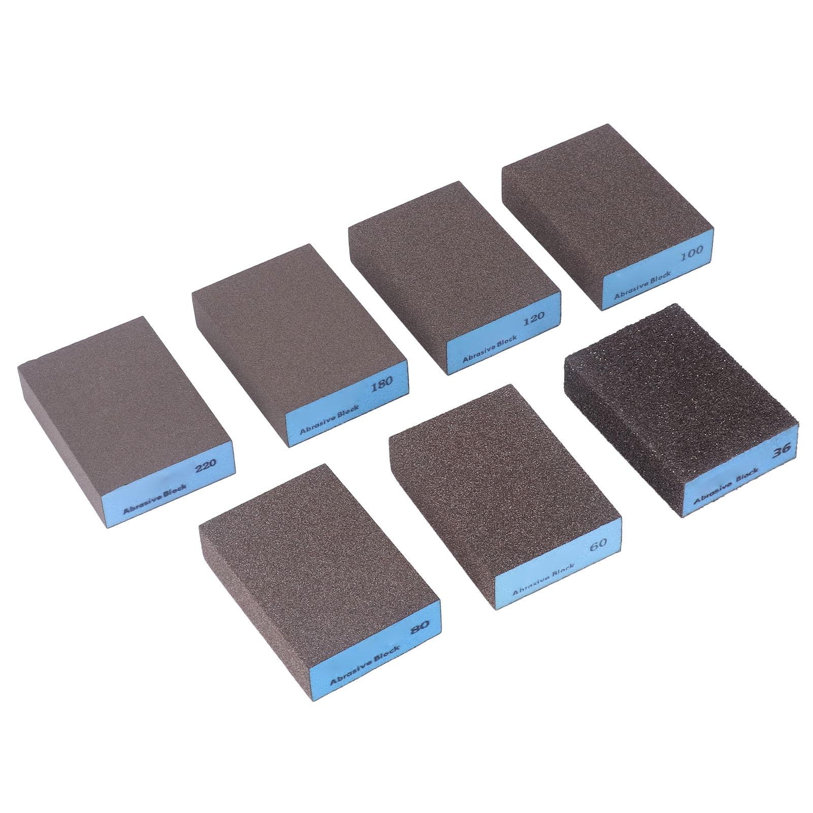 

7 шт. шлифовальных губок 36, 60, 80, 100, 120, 180, 220 зернистость набор инструментов для влажной и сухой шлифовки