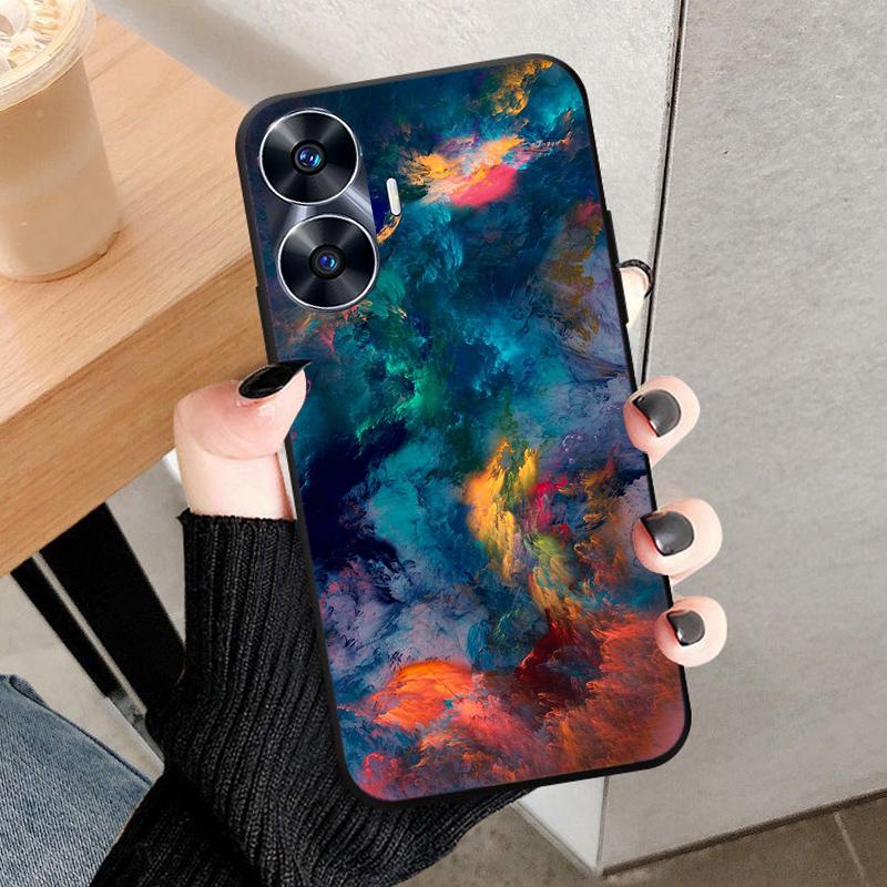 For Realme C55 Case Cool Black Soft Silicone TPU Bumper Protective Phone Case For OPPO Realme C55 case Cover Fundas Shell Coque