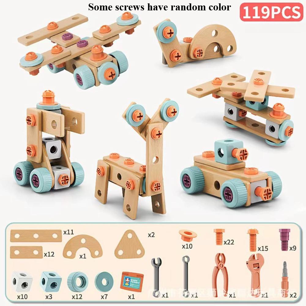 

119/120/144 шт. Ролевая игра Сделай сам Сборка Симуляция Ящик с инструментами Отвертка Набор игрушек Включает инструменты для разборки и сборки, Винты, случайный цвет Tool Set 119PCS